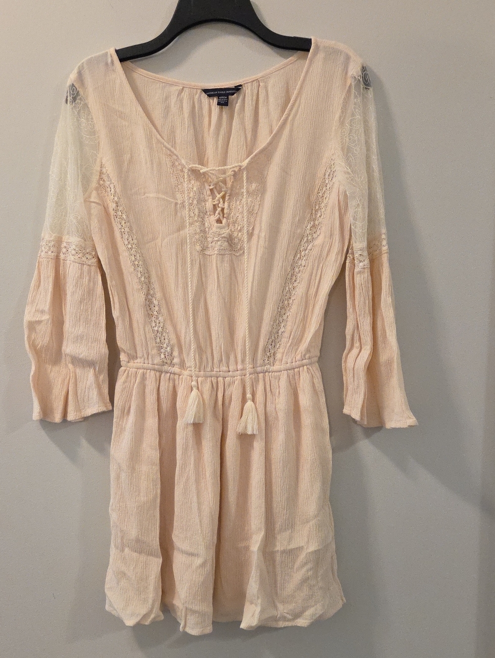 American Eagle Outfitters Cream Boho Mini Dress